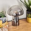 Pilz Look Almagre Tischleuchte Glas 18 cm Schwarz, 1-flammig