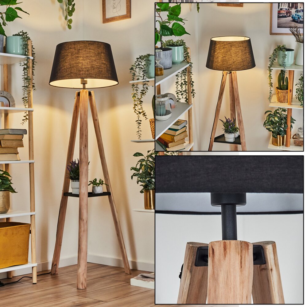 Bassagoda Stehleuchte 45 cm Naturfarben, Schwarz, 1-flammig main product photo