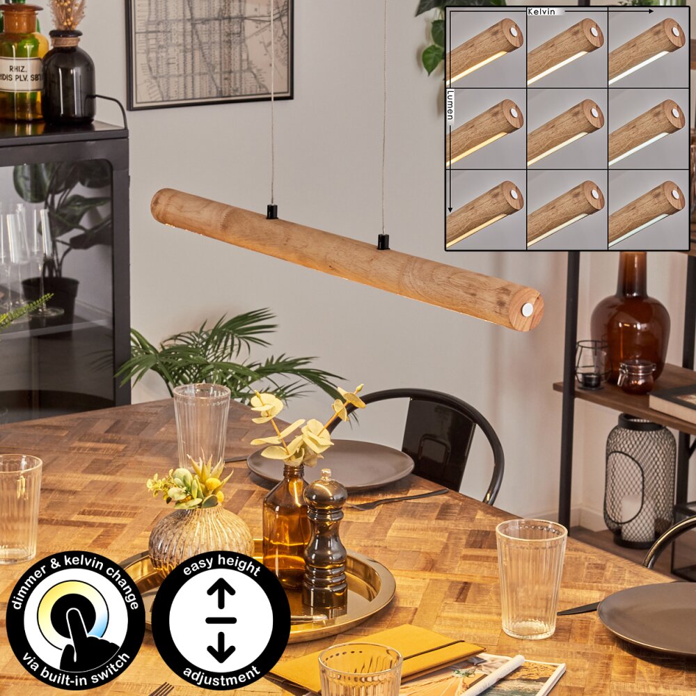 Carbellino Pendelleuchte LED Naturfarben, Schwarz, 1-flammig main product photo