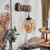 Vevino Wandleuchte Glas 15 cm Naturfarben, Schwarz, 1-flammig