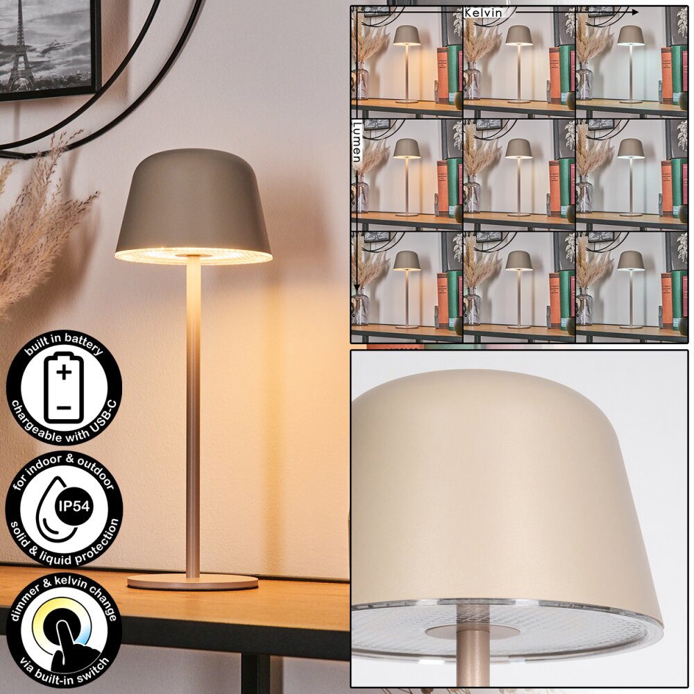 Asen Tischleuchte LED Beige, 1-flammig main product photo