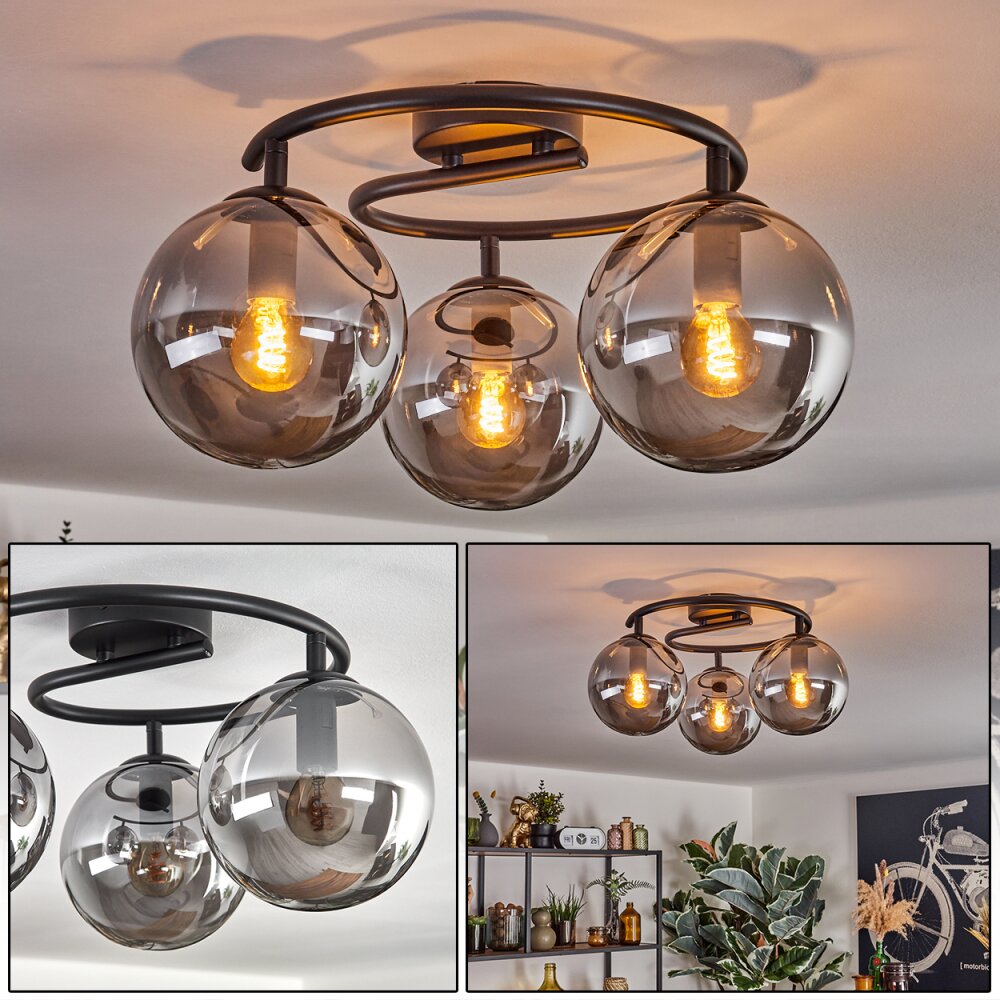 Gastor Deckenleuchte Glas 15 cm Rauchfarben, 3-flammig main product photo