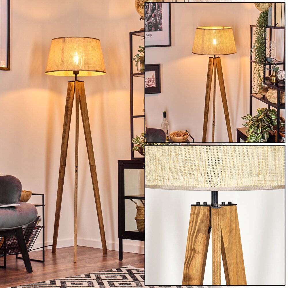 Sabadim Stehleuchte 45 cm Naturfarben, Schwarz, 1-flammig main product photo