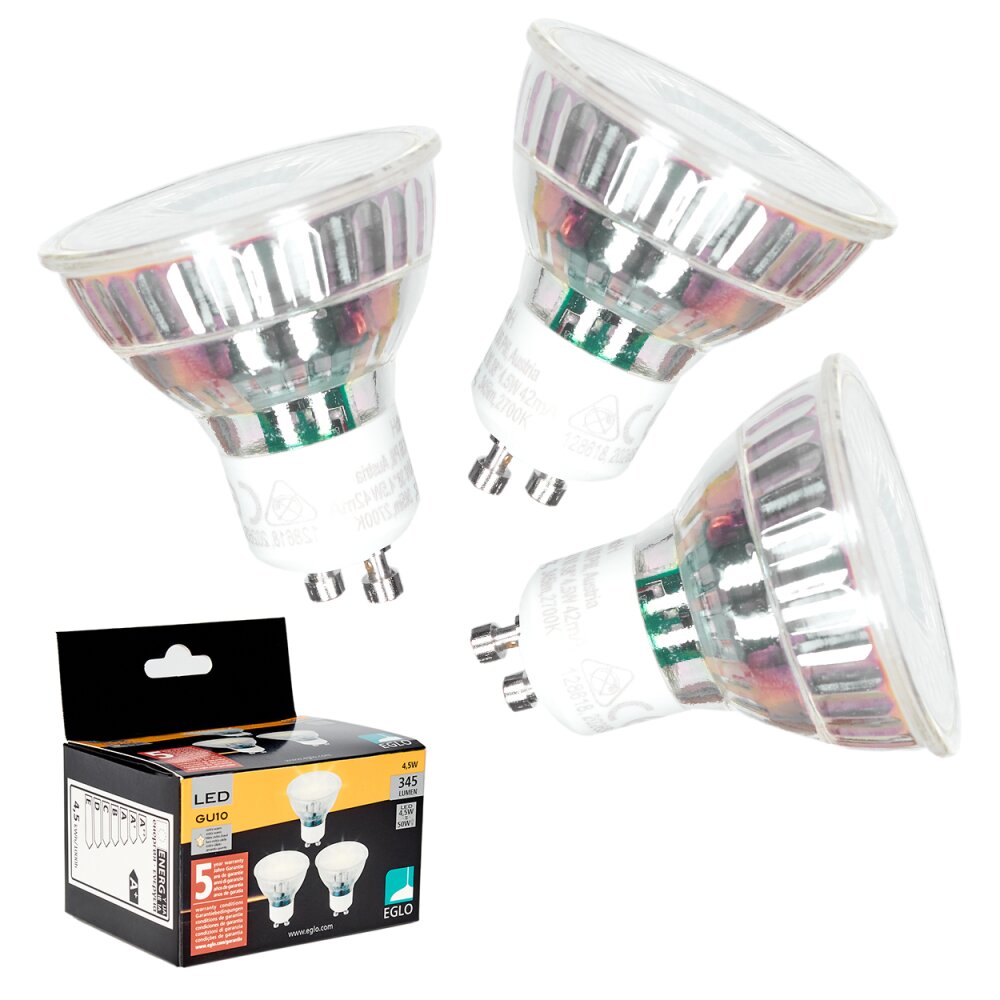 LED Leuchtmittel GU10 2700K 4,5W 345lm 3-er main product photo