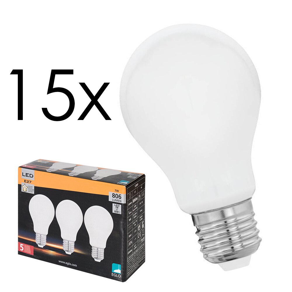 LED E27 15er Set 7 Watt 2700 Kelvin 806 Lumen main product photo