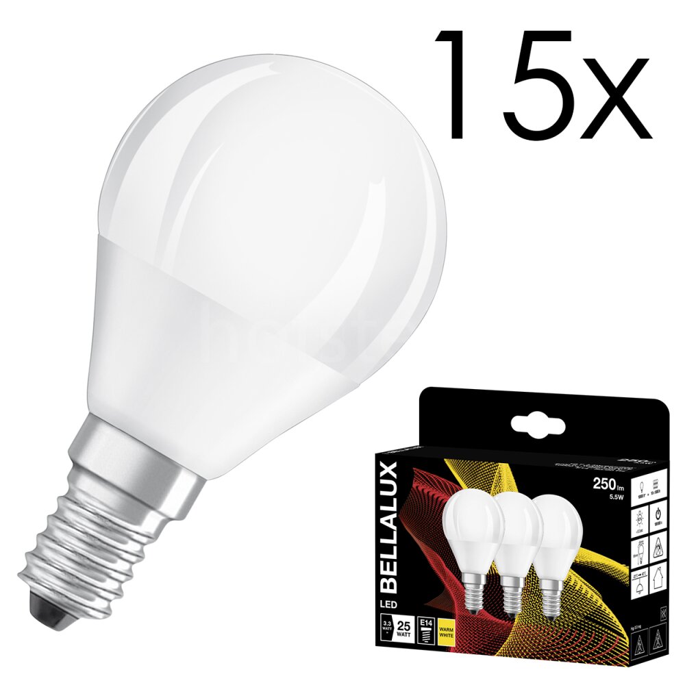 E14 15er Set 3,3 Watt 2700 Kelvin 250 Lumen main product photo