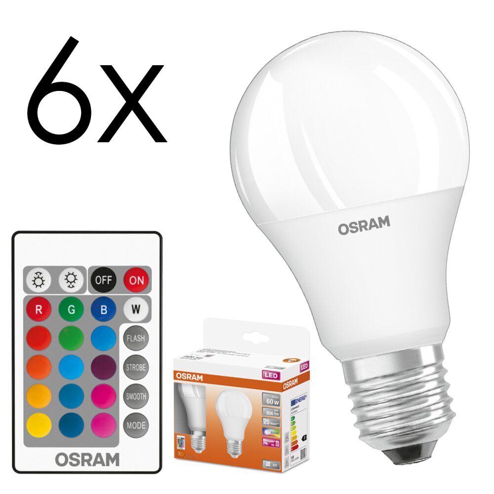 LED E27 6er Set 9,4 Watt 2700 Kelvin 806 Lumen main product photo