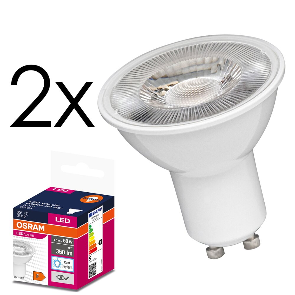 LED GU10 2er Set 4,5 Watt 6500 Kelvin 305 Lumen main product photo