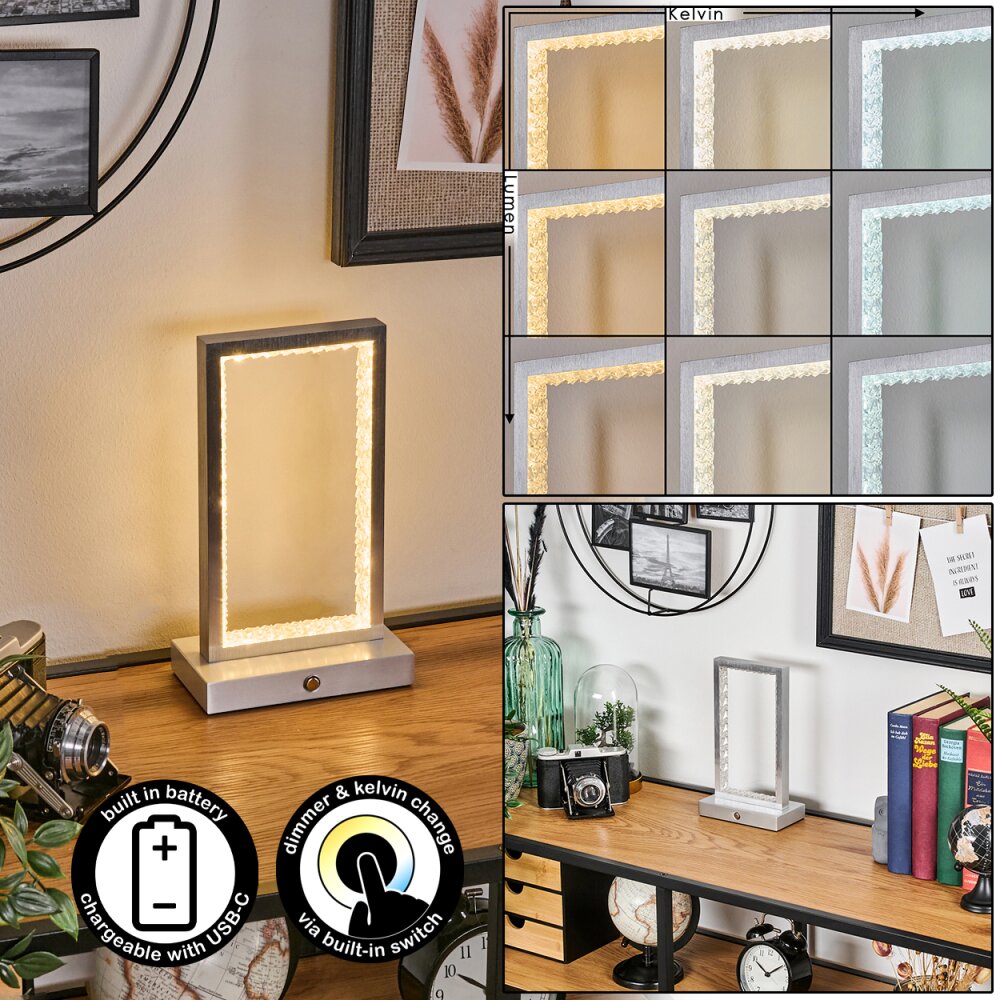 Arufe Tischleuchte LED Silber, 1-flammig main product photo