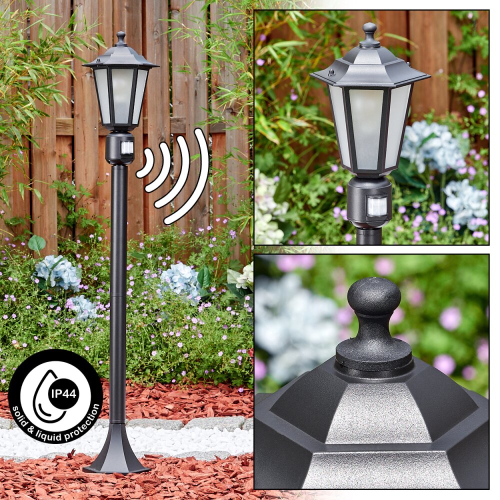 Loria Wegeleuchte Schwarz, 1-flammig, Bewegungsmelder main product photo