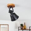 Berkeley Deckenleuchte Holz dunkel, Schwarz, 1-flammig