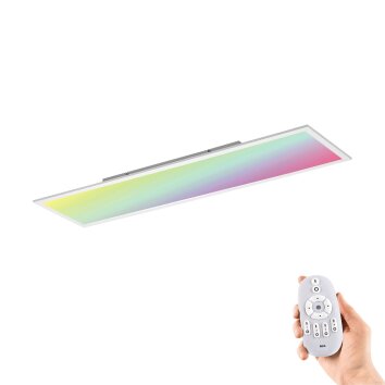 Leuchten Direkt FLAT Deckenleuchte LED Weiß, 1-flammig, Fernbedienung, Farbwechsler