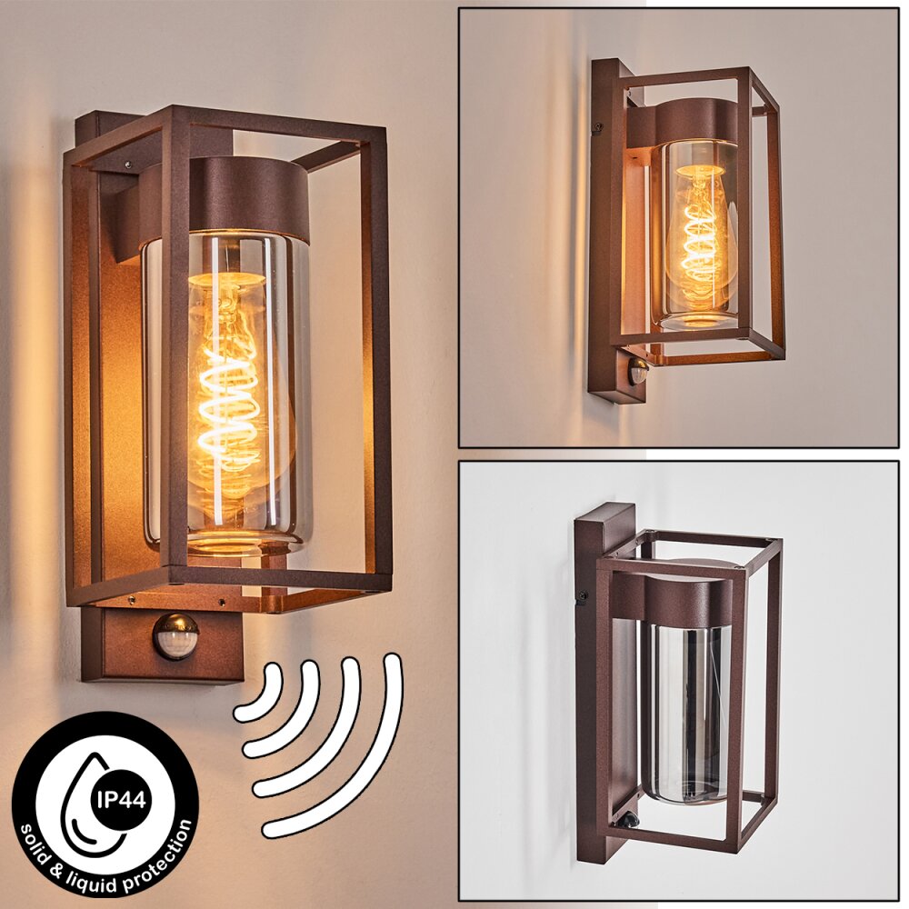 Boucinho Außenwandleuchte Rostfarben, 1-flammig, Bewegungsmelder main product photo