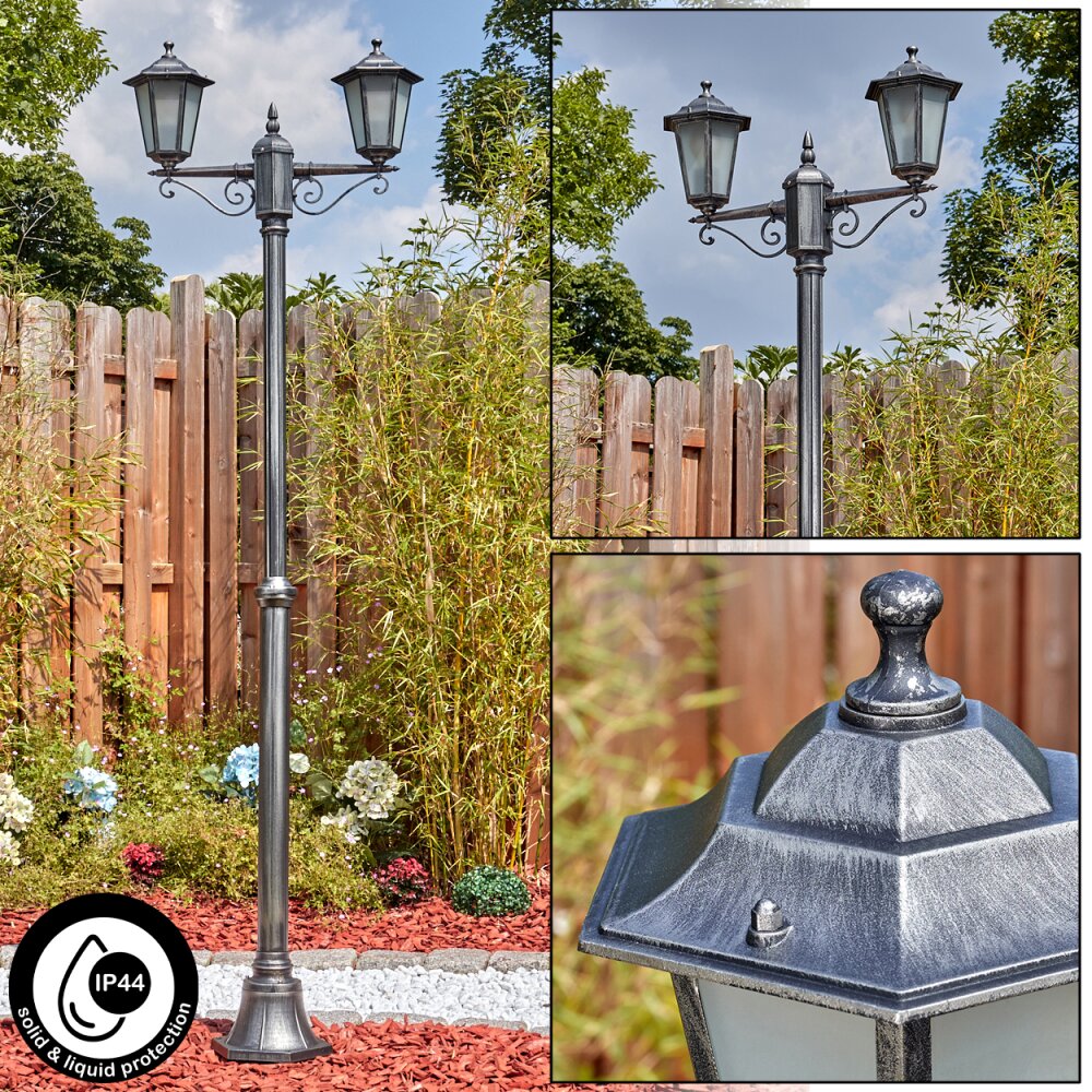 Loria Kandelaber Schwarz, Silber, 2-flammig main product photo