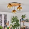 Koyoto Deckenleuchte Glas 15 cm Naturfarben, Schwarz, 3-flammig