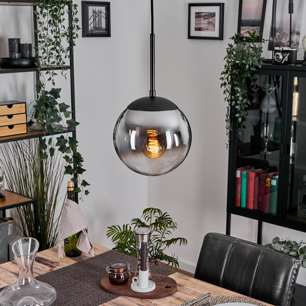 Gastor Hängeleuchte Glas 20 cm Chrom, Klar, Rauchfarben, 1-flammig main product photo