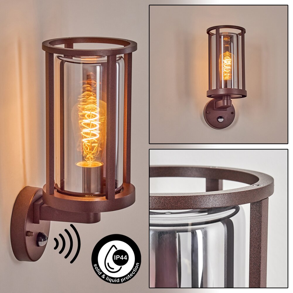Martinha Außenwandleuchte Rostfarben, 1-flammig, Bewegungsmelder main product photo