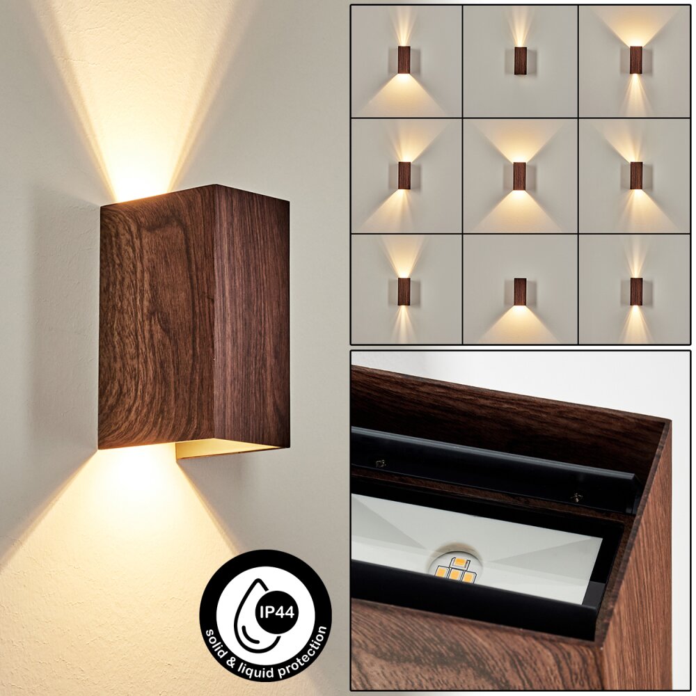 Woods Außenwandleuchte LED Holzoptik, Schwarz, 1-flammig main product photo