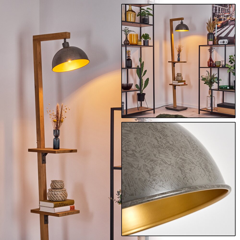 Baval Stehleuchte Naturfarben, Nickel Antik, 1-flammig main product photo