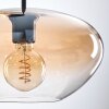 Mertola Hängeleuchte Glas 30 cm Schwarz, 3-flammig