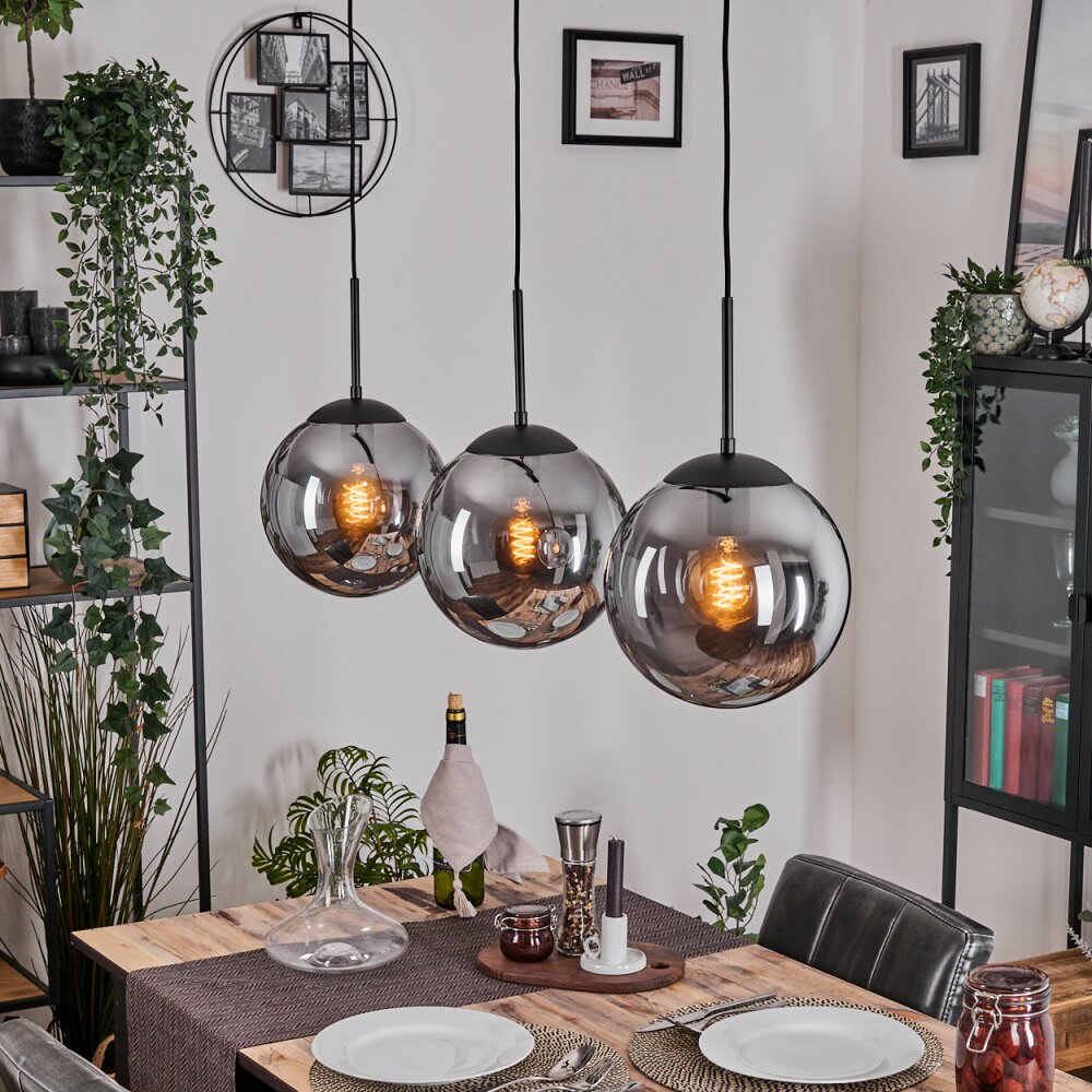 Gastor Hängeleuchte Glas 25 cm Schwarz, 3-flammig main product photo