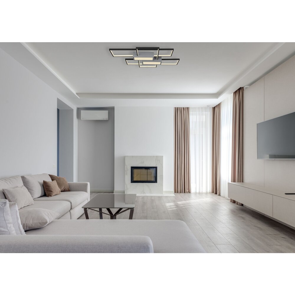 Globo AIGINA Deckenleuchte LED Schwarz, 1-flammig, Fernbedienung main product photo
