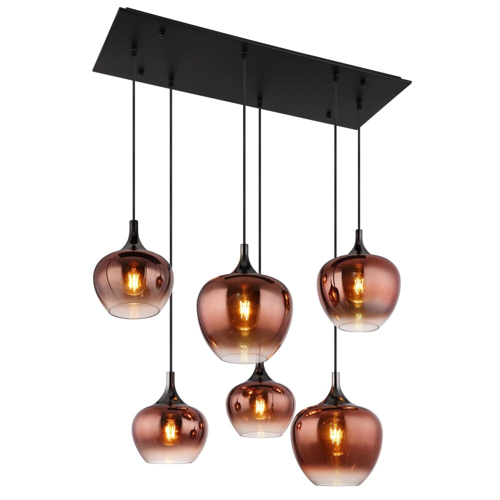 Globo Maxy Hängeleuchte Chrom, Schwarz, 6-flammig main product photo