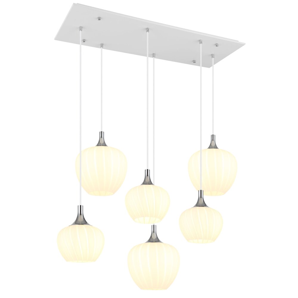 Globo Maxy Hängeleuchte Chrom, Weiß, 6-flammig main product photo