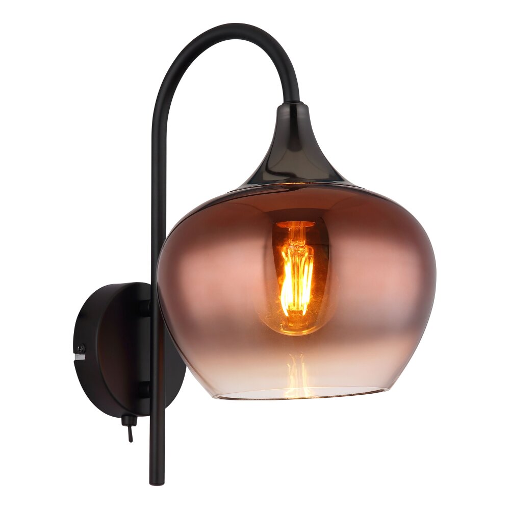 Globo Maxy Wandleuchte Chrom, Schwarz, 1-flammig main product photo