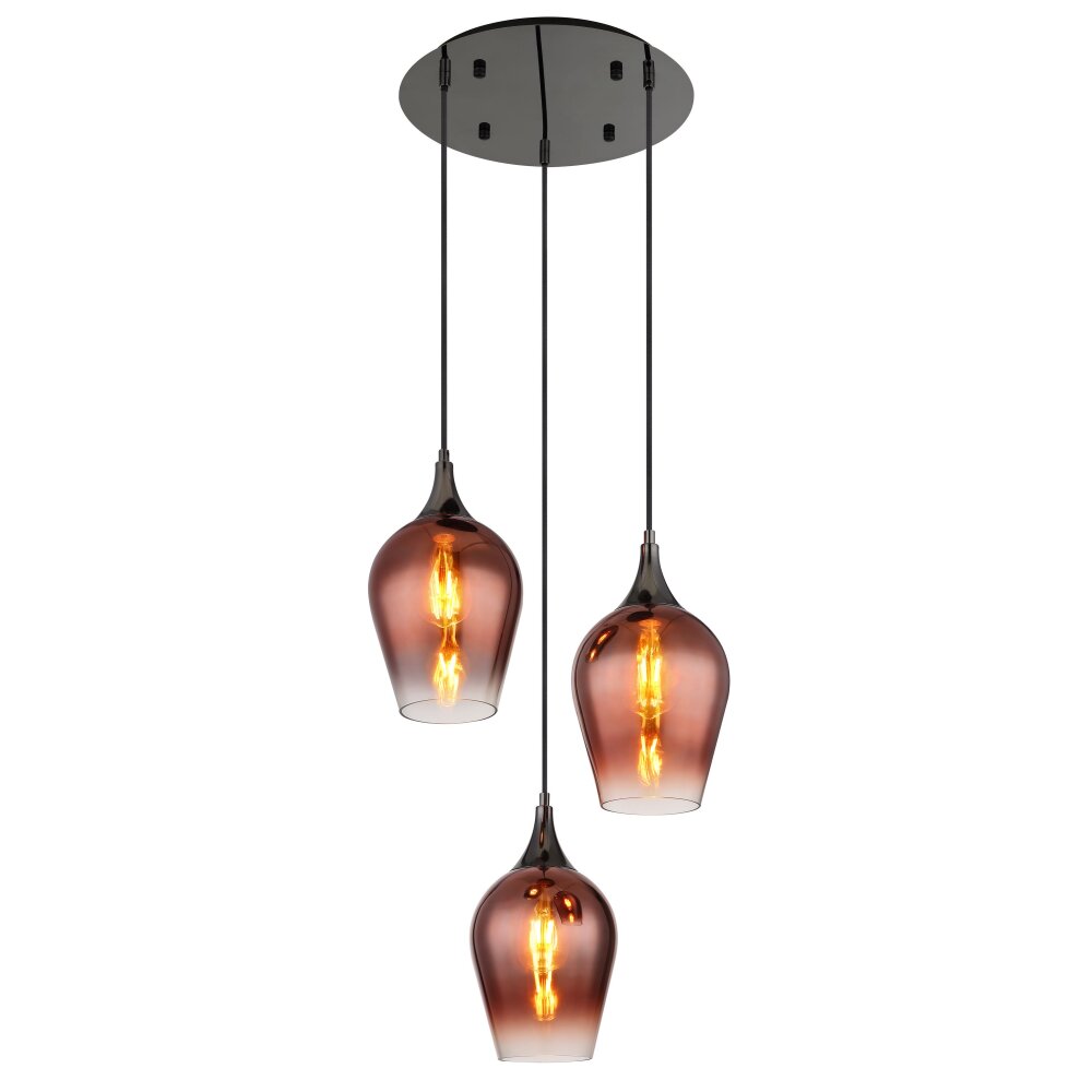 Globo Lavus Hängeleuchte Chrom, Schwarz, 3-flammig main product photo
