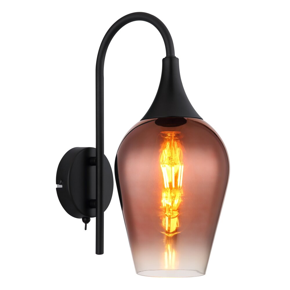 Globo Lavus Wandleuchte Schwarz, 1-flammig main product photo