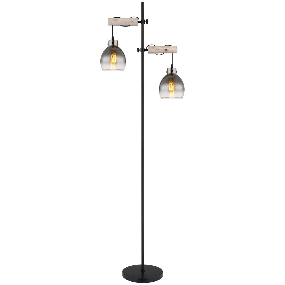 Globo Ryan Stehleuchte Naturfarben, Schwarz, 2-flammig main product photo