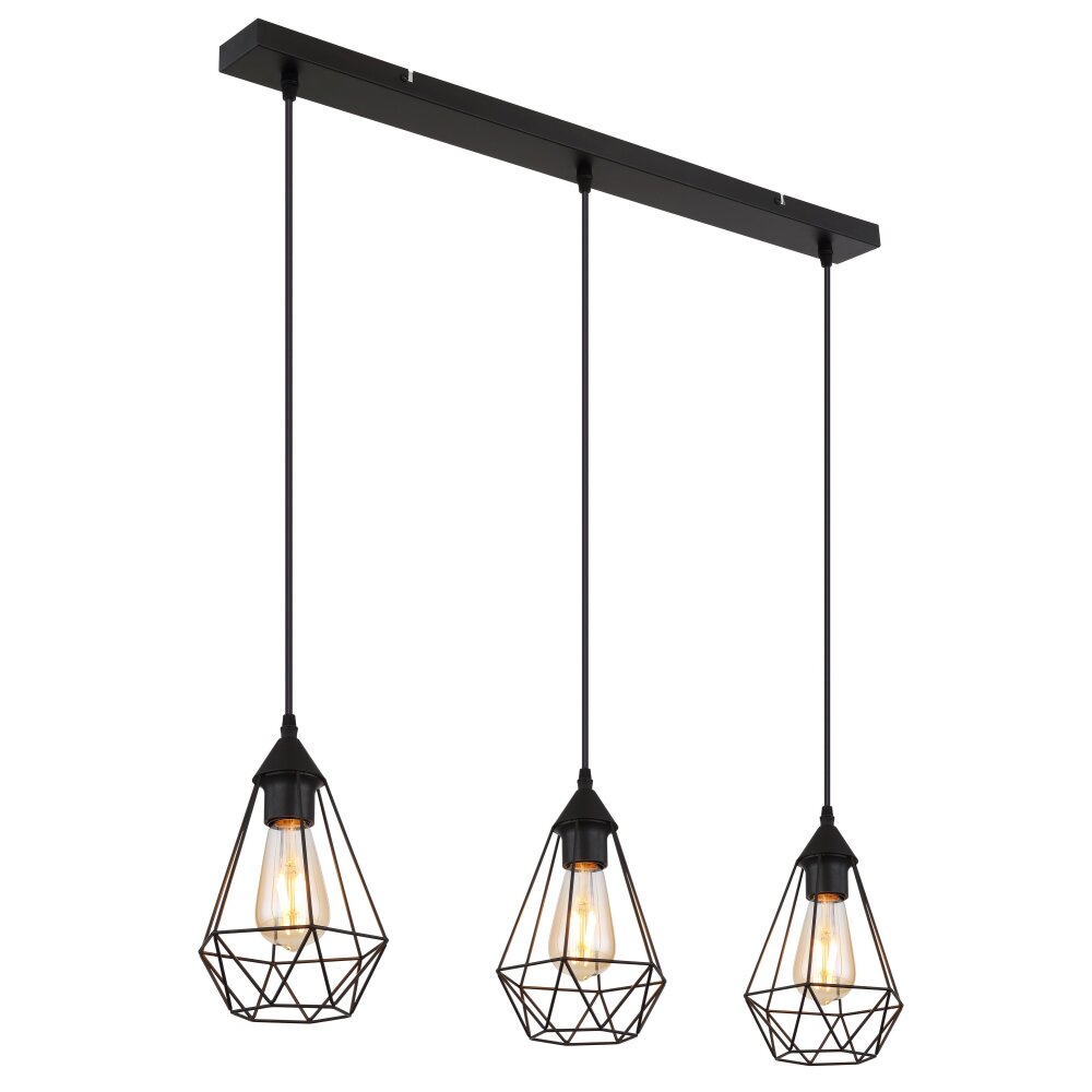 Globo Zachary Hängeleuchte Schwarz, 3-flammig main product photo