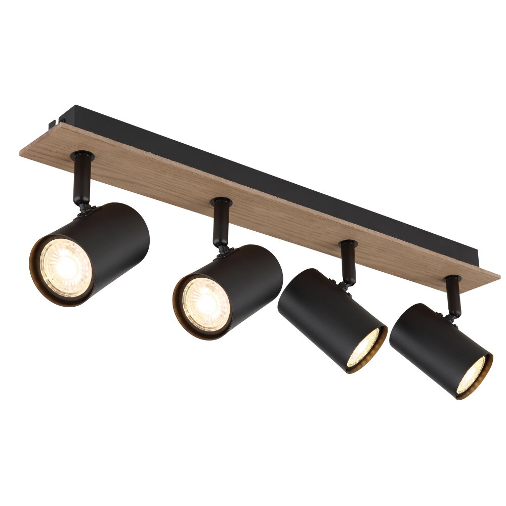 Globo Linca Strahler Naturfarben, Schwarz, 4-flammig main product photo