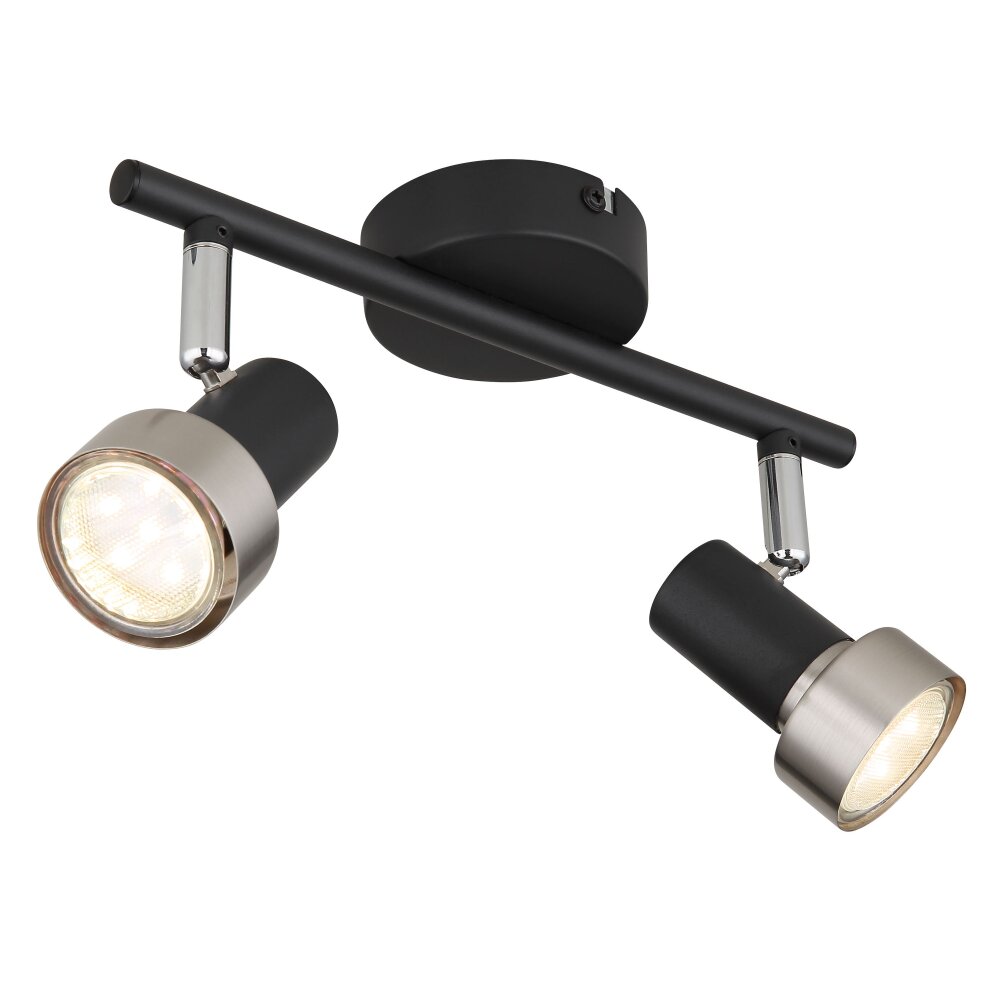 Globo Mason Strahler Chrom, Schwarz, 2-flammig main product photo