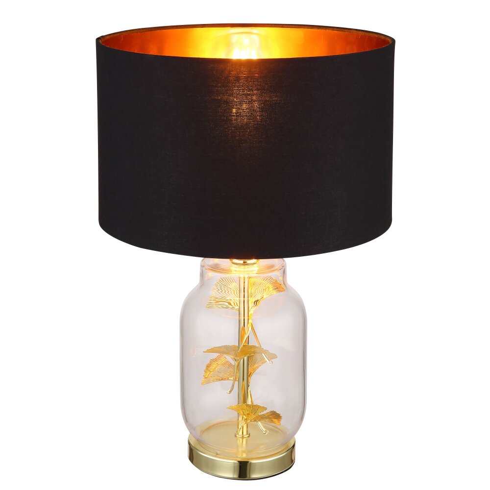 Globo Ginko Tischleuchte Messing, Transparent, Klar, 1-flammig main product photo