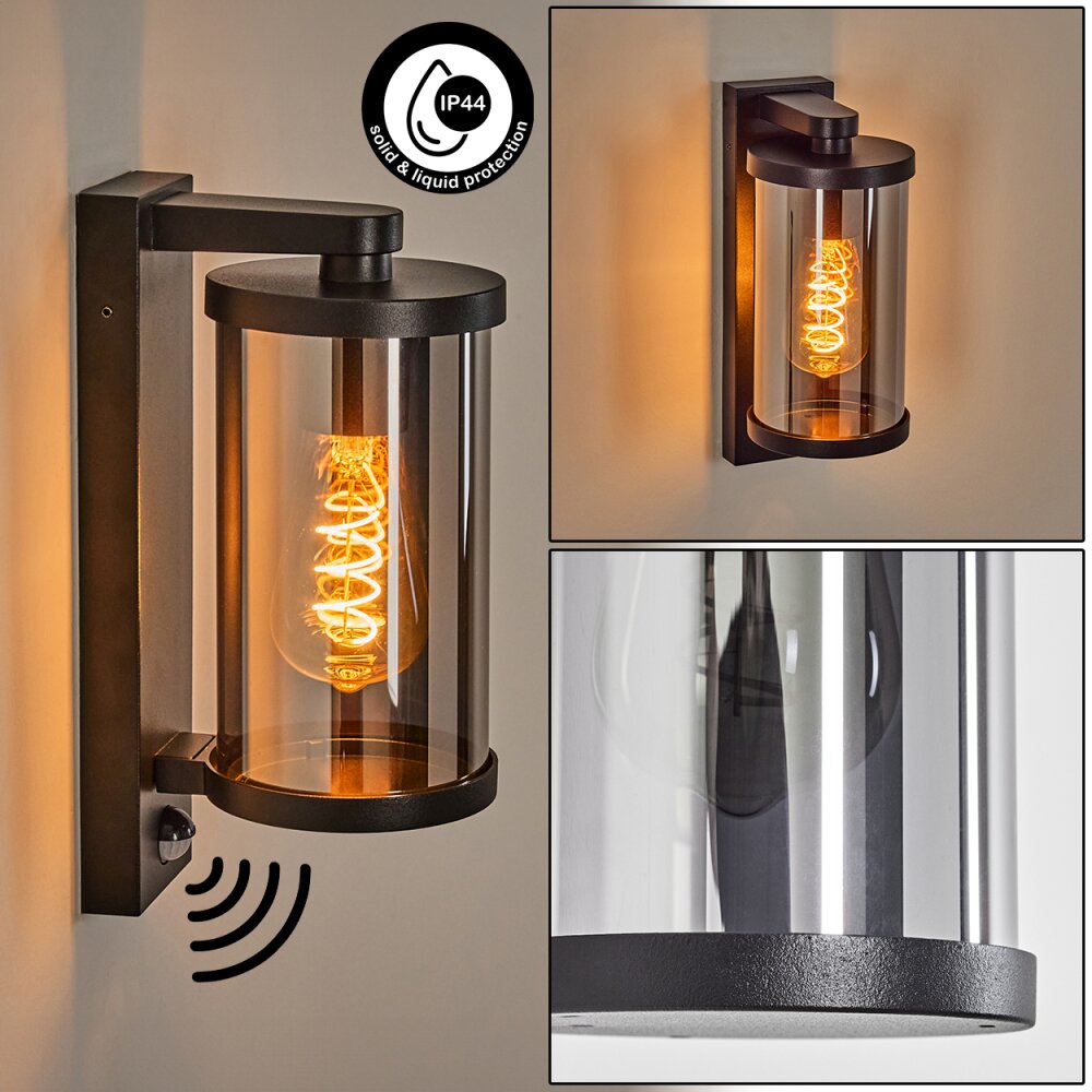 Telhada Außenwandleuchte Schwarz, 1-flammig, Bewegungsmelder main product photo