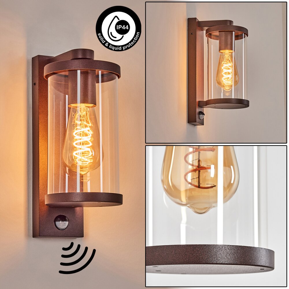 Telhada Außenwandleuchte Rostfarben, 1-flammig, Bewegungsmelder main product photo