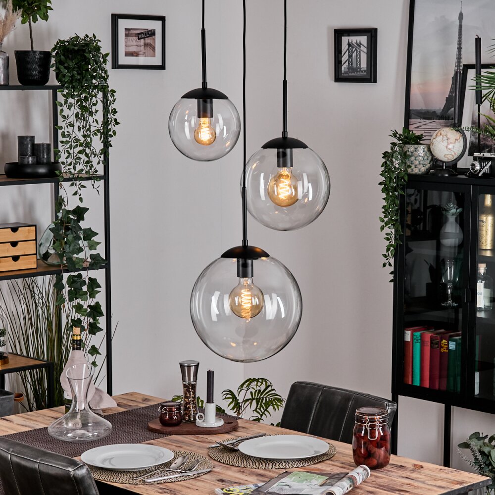 Gastor Hängeleuchte Glas 20cm, 25 cm, 30 cm Klar, 3-flammig main product photo