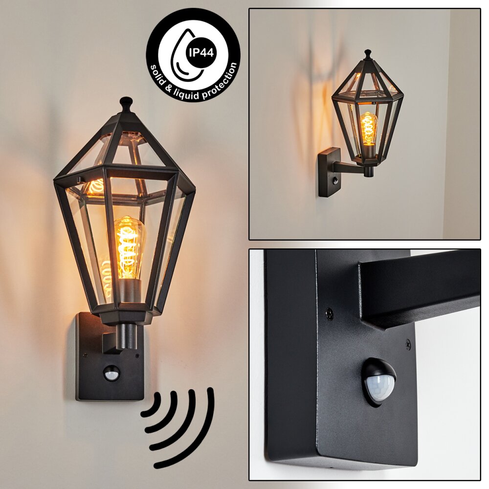 Falfosa Außenwandleuchte Schwarz, 1-flammig, Bewegungsmelder main product photo