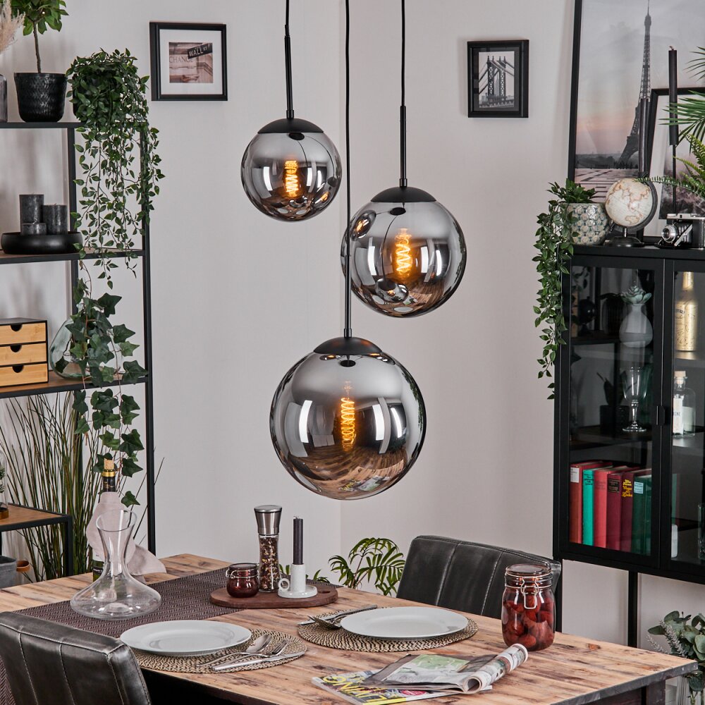Gastor Hängeleuchte Glas 20cm, 25 cm, 30 cm Rauchfarben, 3-flammig main product photo