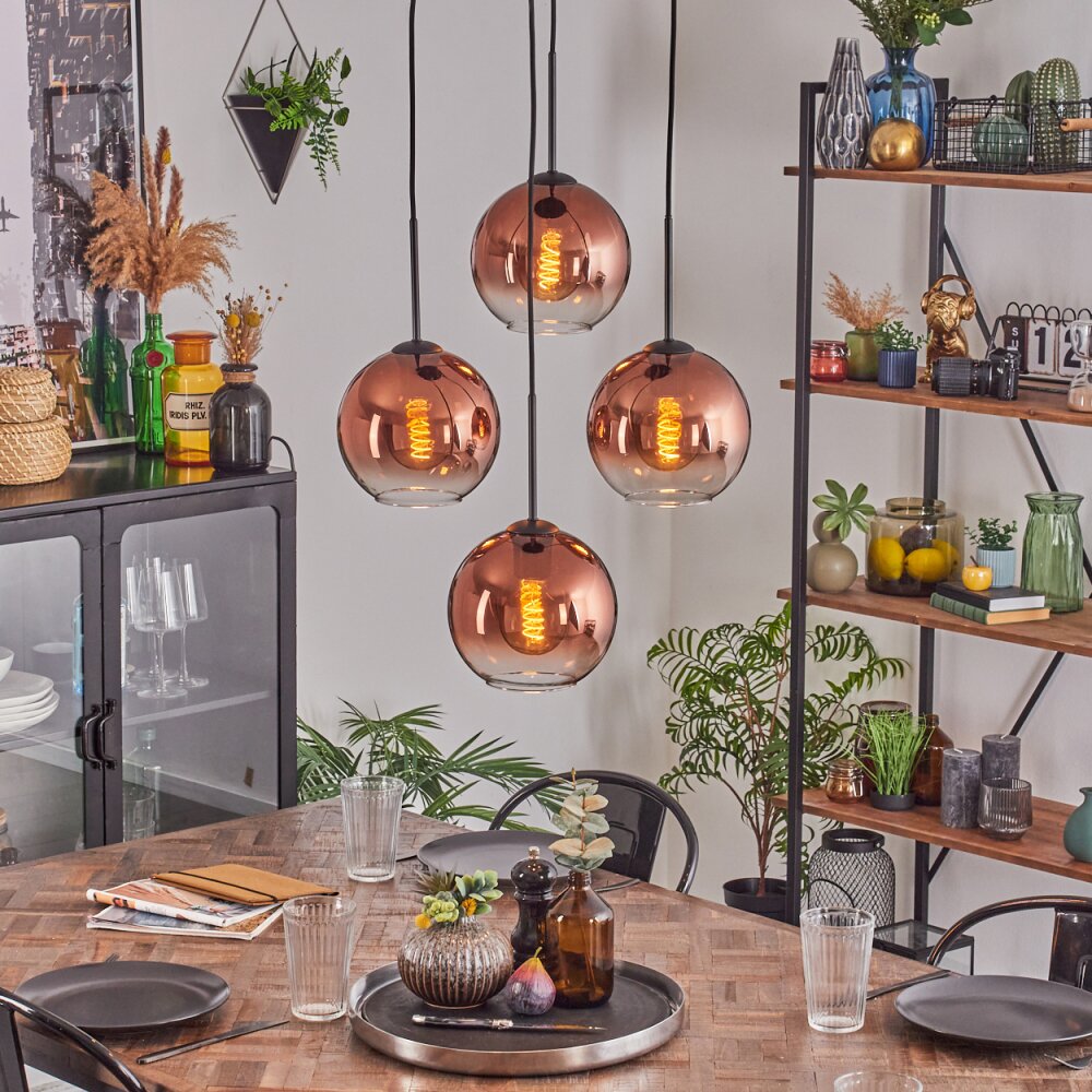 Koyoto Hängeleuchte 20 cm Klar, Kupferfarben, 4-flammig main product photo