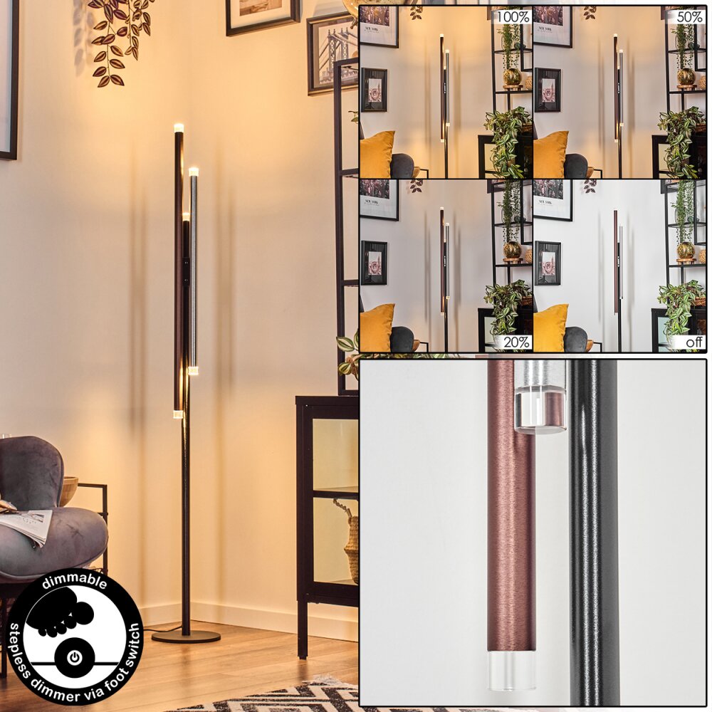 Specksta Stehleuchte LED Kupferfarben, Schwarz, Silber, 3-flammig main product photo