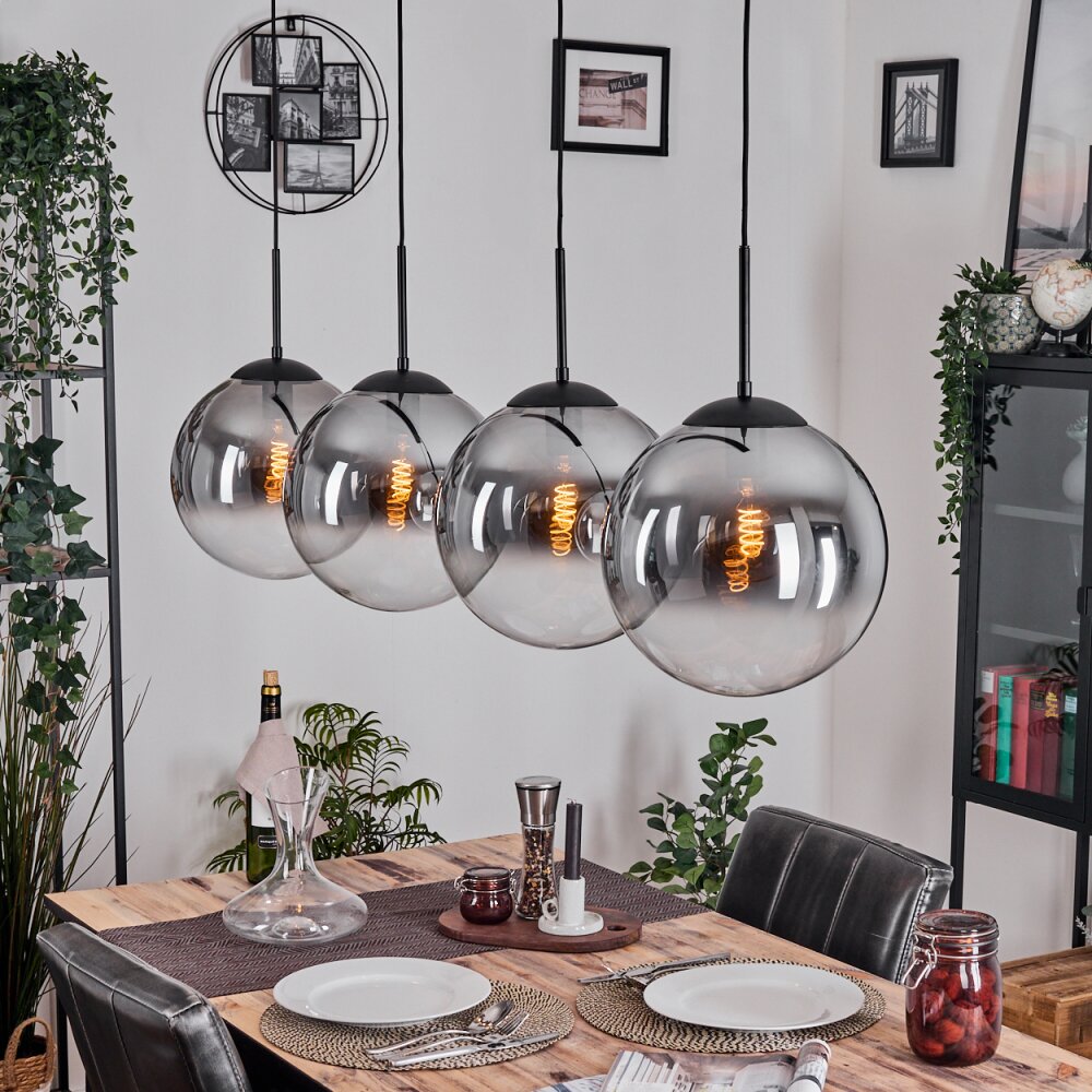 Gastor Hängeleuchte Glas 30 cm Klar, Rauchfarben, 4-flammig main product photo
