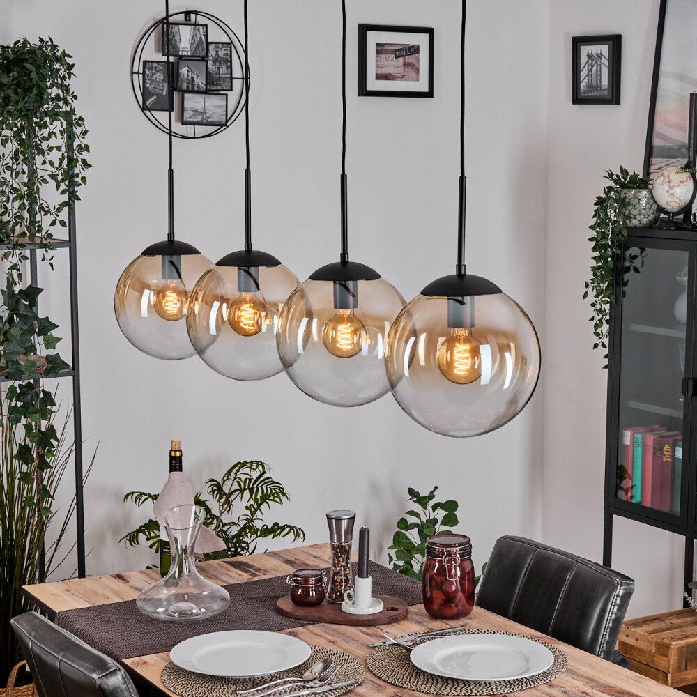 Gastor Hängeleuchte Glas 25 cm Bernsteinfarben, Klar, 4-flammig main product photo