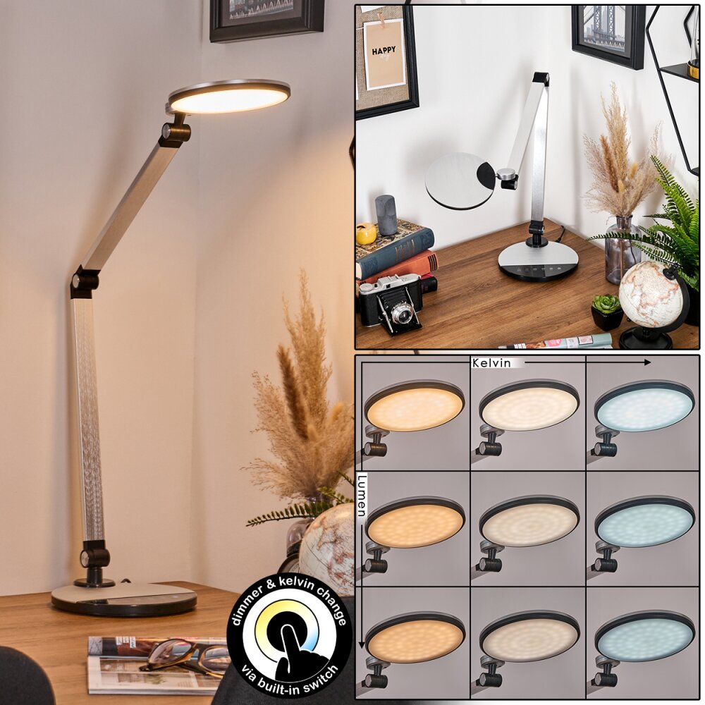 Aldeias Tischleuchte LED Schwarz, Silber, 1-flammig main product photo