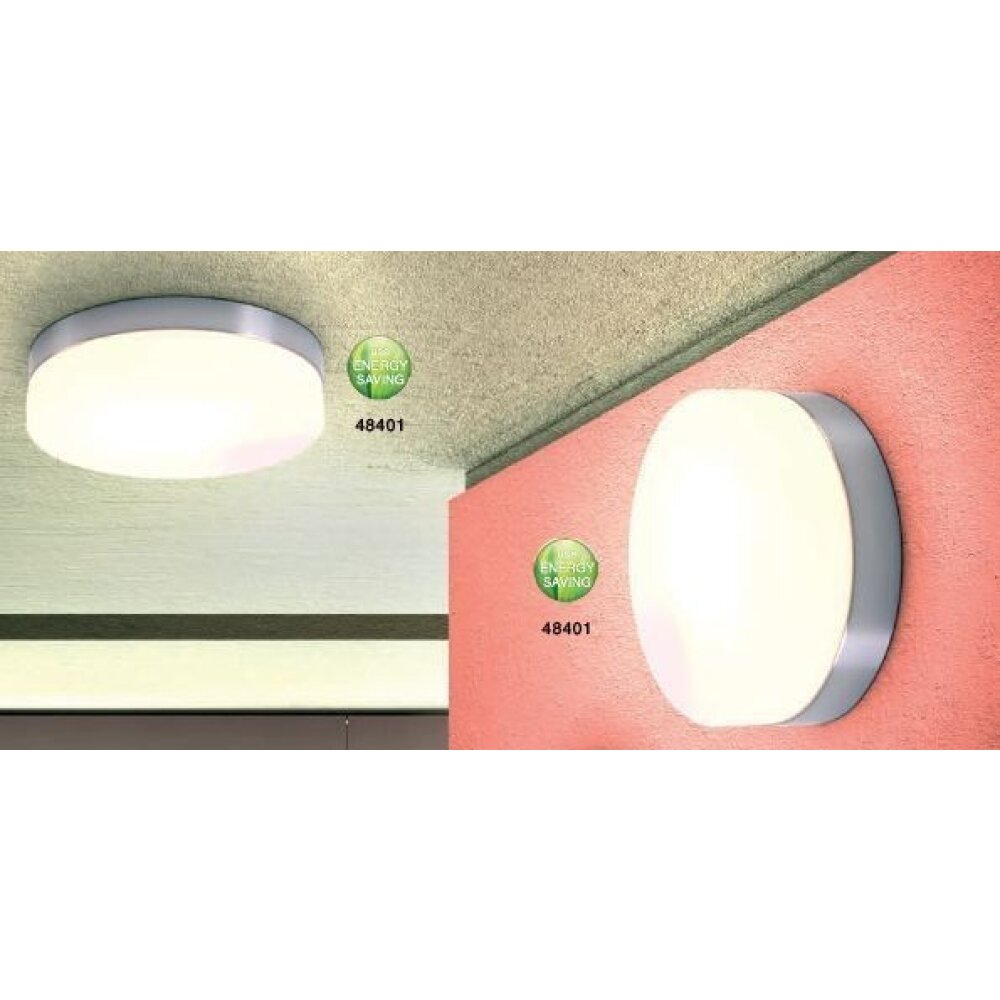 Globo OPAL Deckenleuchte Edelstahl, Nickel-Matt, Weiß, 1-flammig main product photo