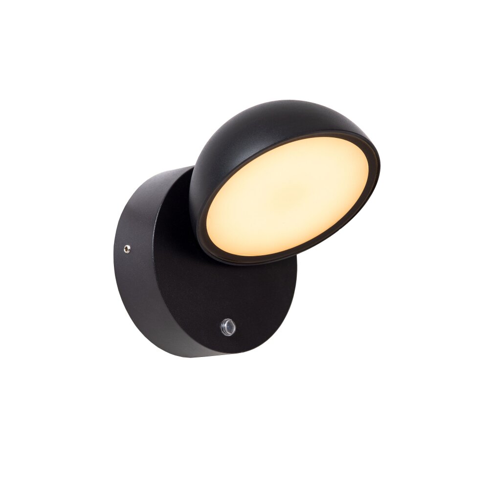 Lucide FINN Außenwandleuchte LED Schwarz, 1-flammig, Bewegungsmelder main product photo