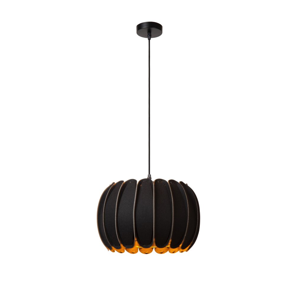 Lucide SPENCER Pendelleuchte Schwarz, 1-flammig main product photo