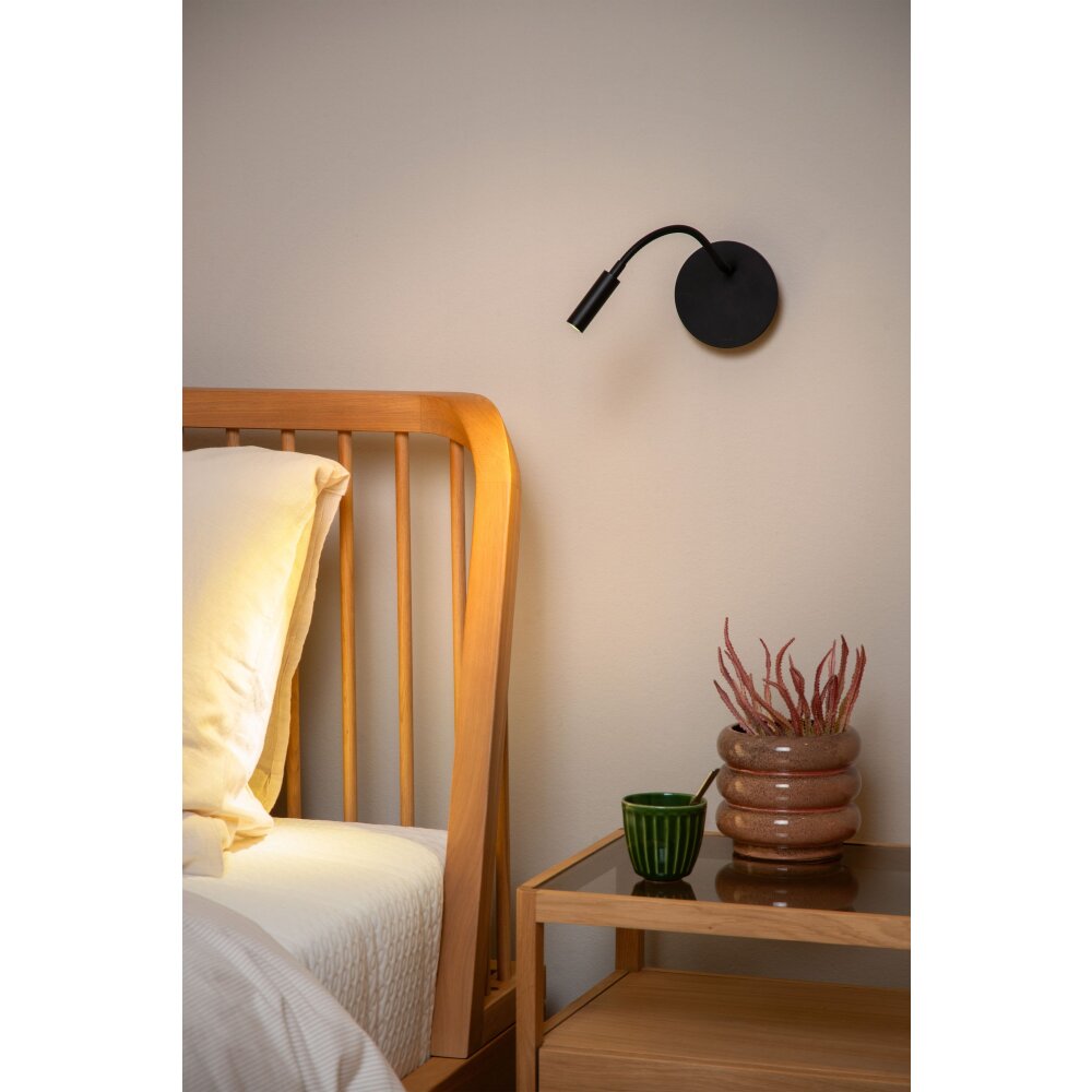 Lucide JOLIJN Wandleuchte LED Schwarz, 1-flammig main product photo